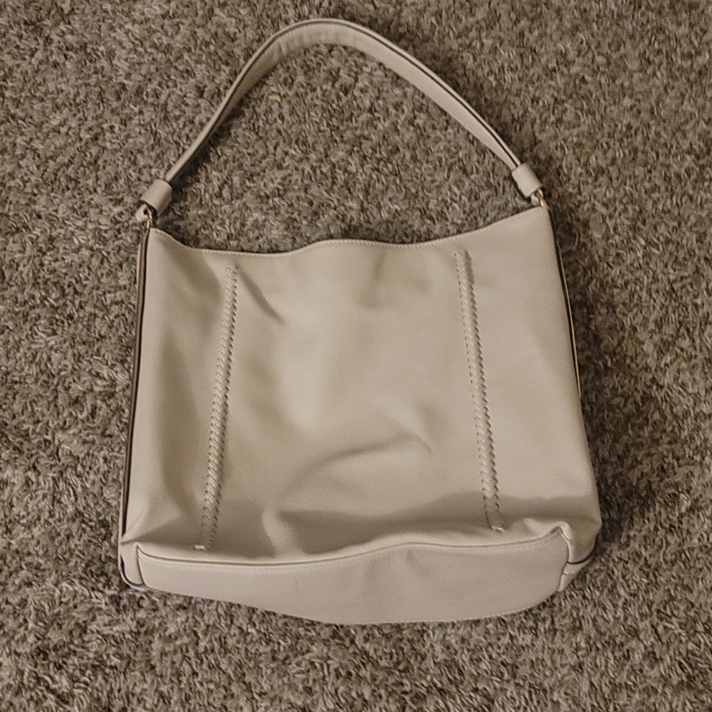 Faux Leather Purse Cream Color